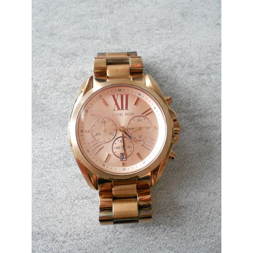 Michael Kors Bradshaw Chronograph Watch Rose Gold Tone MK5799 Date Dial Run